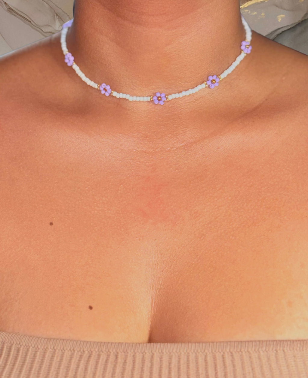 Purple Daisy Necklace